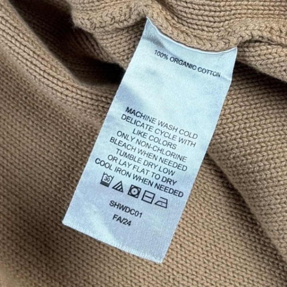 Quince Women's Organic Cotton Cropped Cardigan Camel Brown Small - Picture 10 of 10